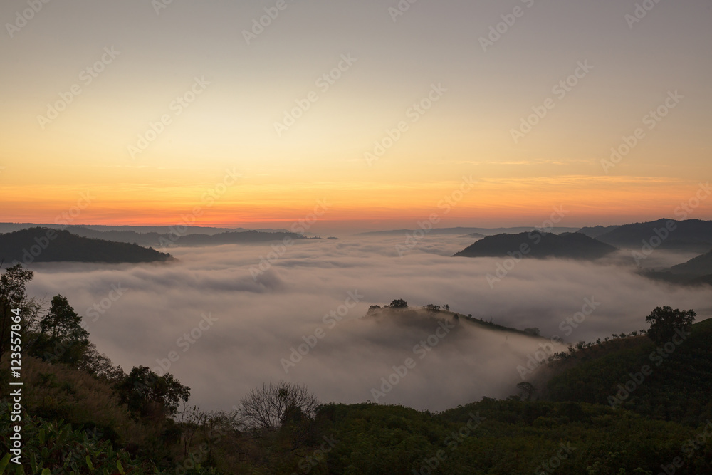 mist and fog sunrise morning time mist and fog sunrise morning time