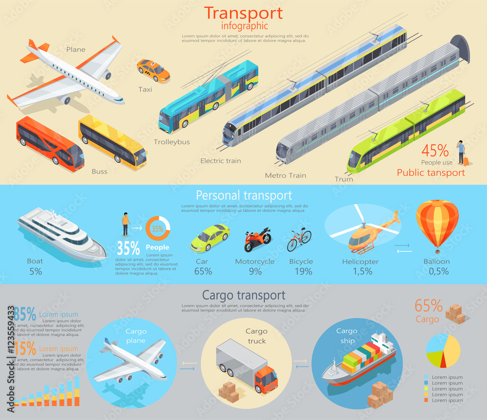 Transport Infographic. Transportation. Vector