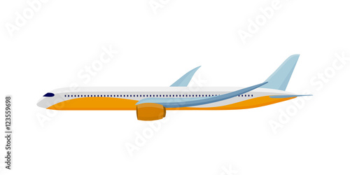 Airplane Isolated on White. Air Travel Concept