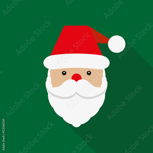 Santa Claus icon. Santa Claus face in flat design. Christmas card template.  Colorful vector illustration. Stock Vector | Adobe Stock