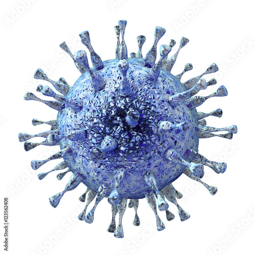 Fotografie Cytomegalovirus CMV, a DNA virus from Herpesviridae family isolated on white background