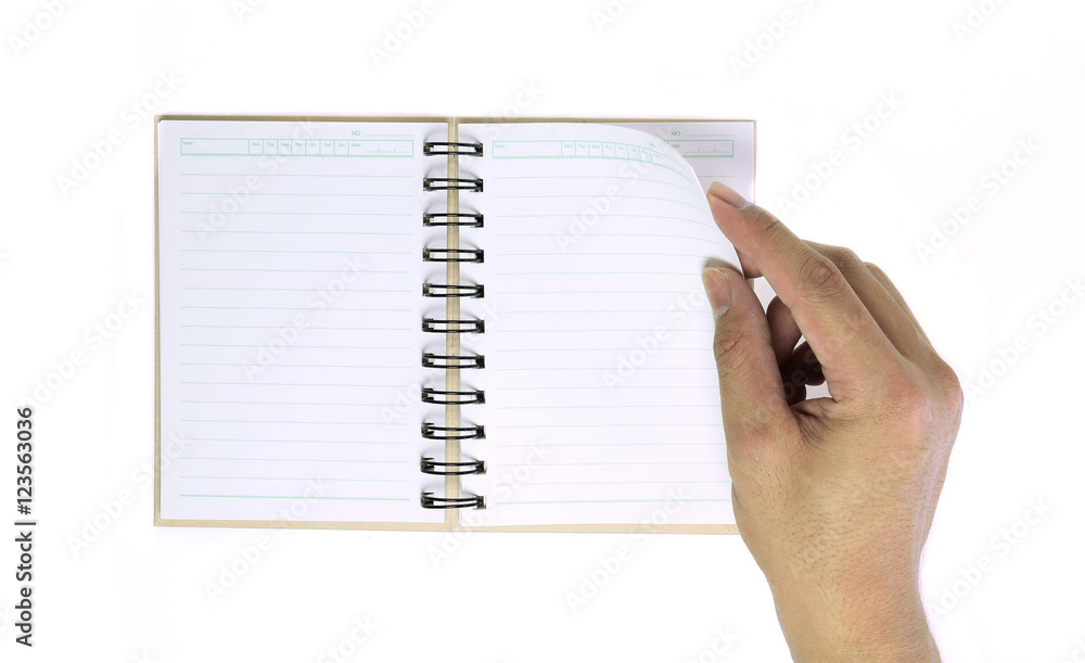 Use open diary top view isolated on white background. Use open diary top view isolated on white background.