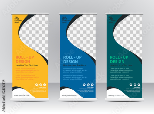 Roll up banner stand template design