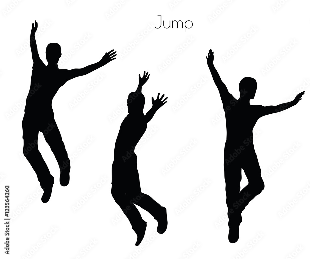 man in Jump  pose on white background