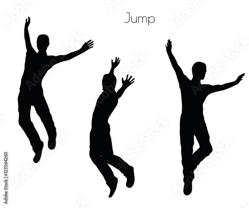 man in Jump  pose on white background