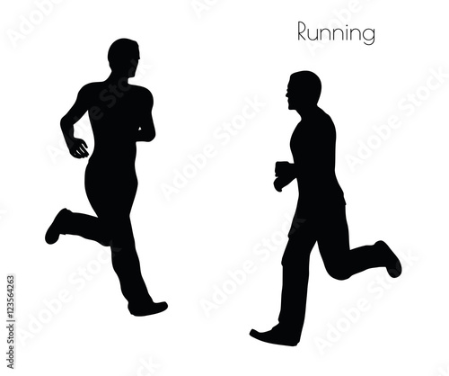 man in Running  pose on white background