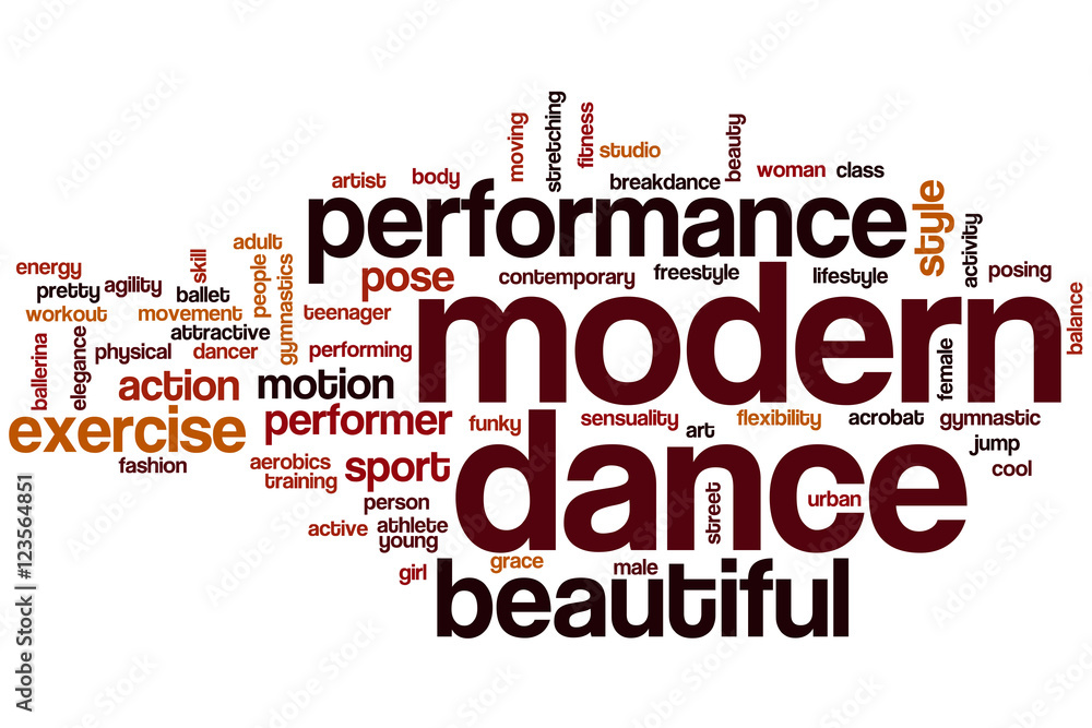 Modern dance word cloud