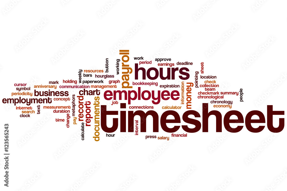 Timesheet word cloud Timesheet word cloud