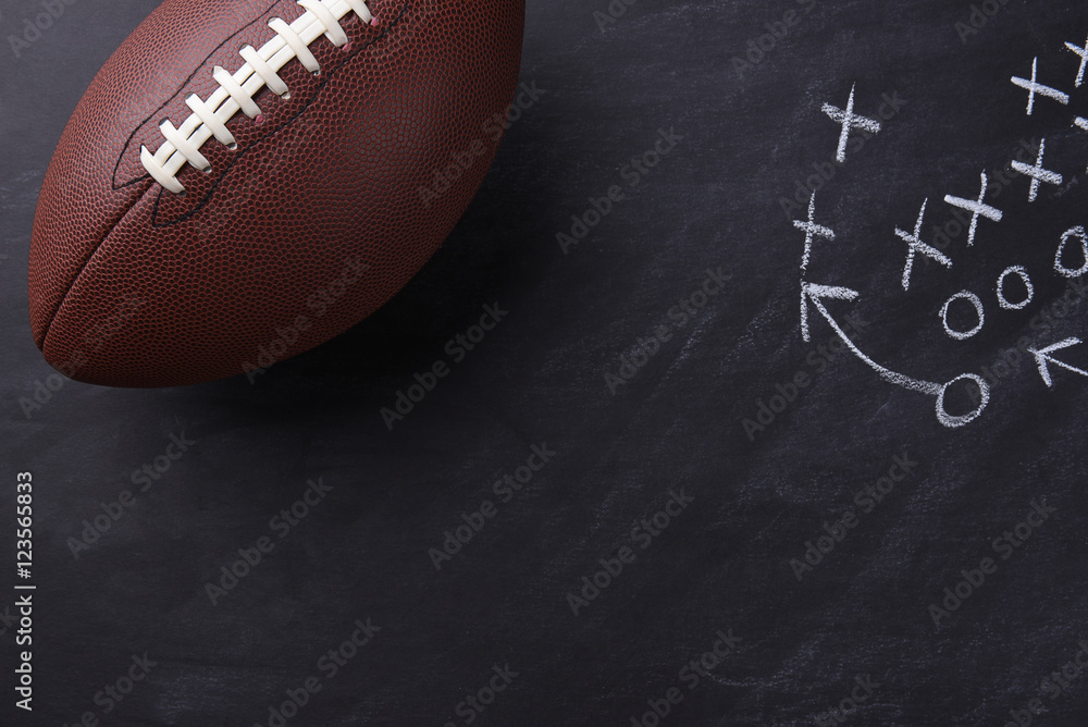 American Football on Chalkboard - obrazy, fototapety, plakaty 