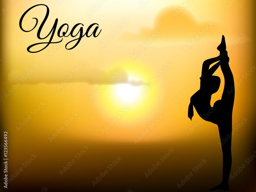 The girl is engaged in yoga on the sun dawn The girl is engaged in yoga on the sun dawn