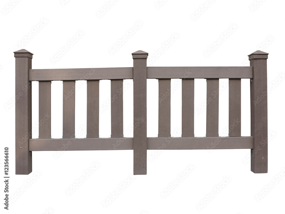 Naklejka premium Wooden fence at ranch isolated over white