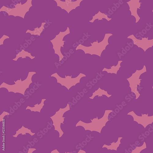 Halloween vector flying bats violet seamless pattern for wrap, fabric or paper card.