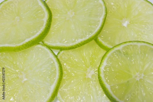 pieces of sliced of fresh ripe fruit lime