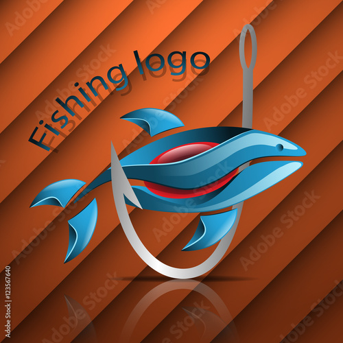 Fishing logo design eps10 vector