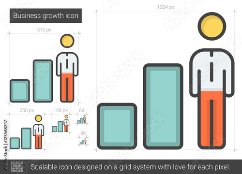 Business growth line icon.