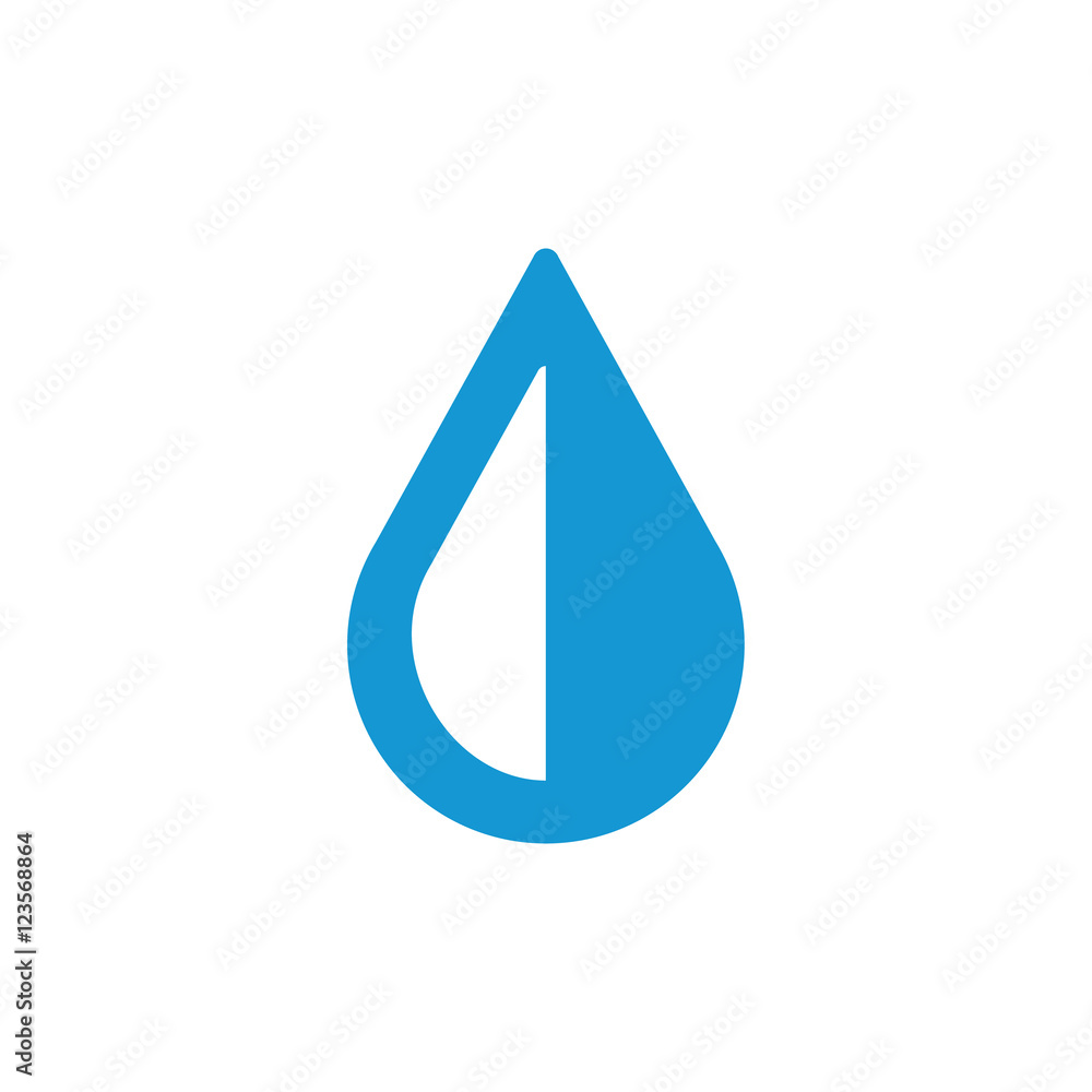 Water drop blue flat icon. On white. Vector illustration Water drop blue flat icon. On white. Vector illustration