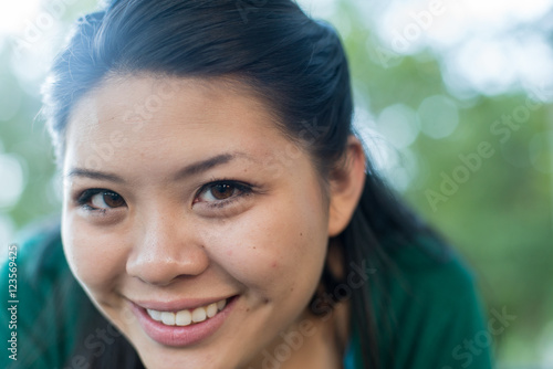 smiling college girl portrait closeup