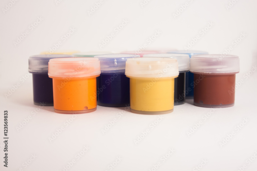Colorful sample paint pots Colorful sample paint pots