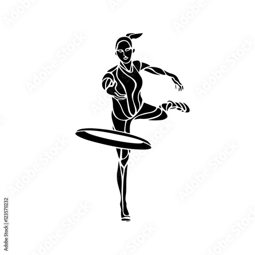 Female player is throwing flying disc