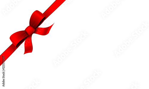 Red ribbon background with copy space