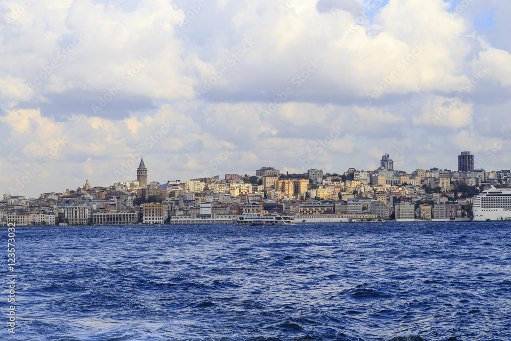 Cityscape with Galata Tower, Istanbul, Turkey.