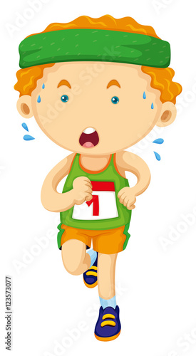 Runner looking tired in race