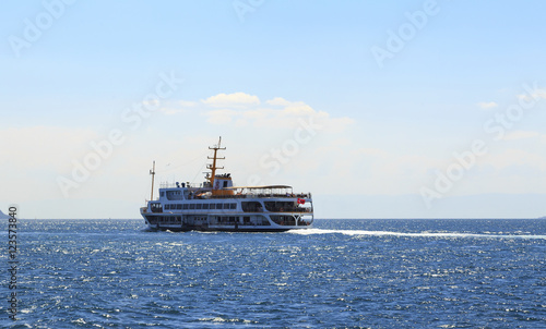 Old passenger ship - seascape in harbor Istanbul..