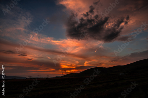 Amazing sunset and clouds,near Deva ,Romania photo