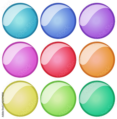 Round badges in nine colors