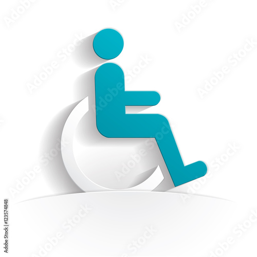 disabled person icon paper