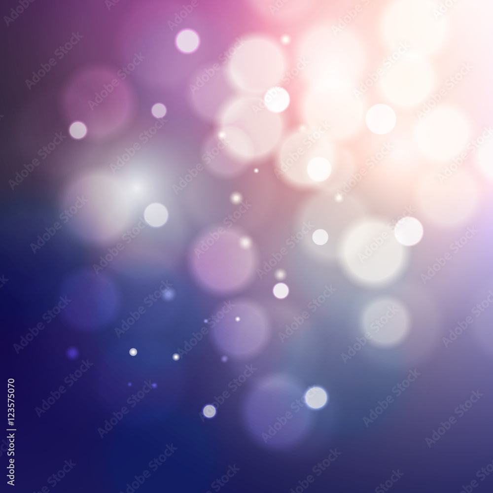 Obraz premium Blue and pink bokeh glitter retro defocused lights abstract background, vector illustration