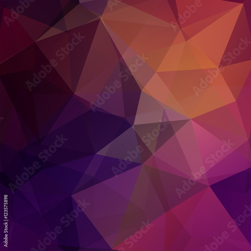 Background made of brown, purple, pink triangles. Square composition with geometric shapes. Eps 10