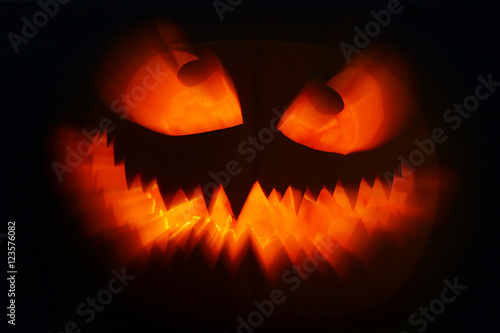 Halloween Jack-o-lantern monster light effects teethy smile