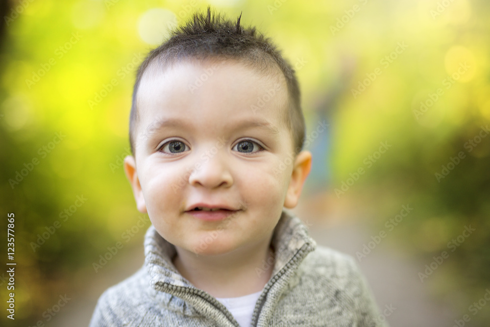 Beautiful child in autumn Park