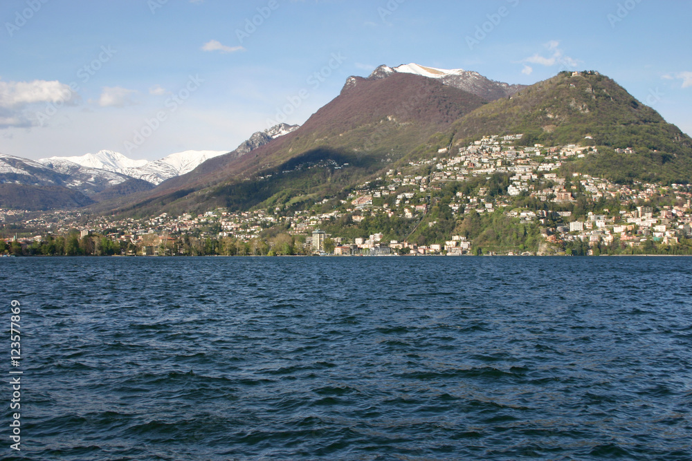 Lugano, its lake and the Monte Brè