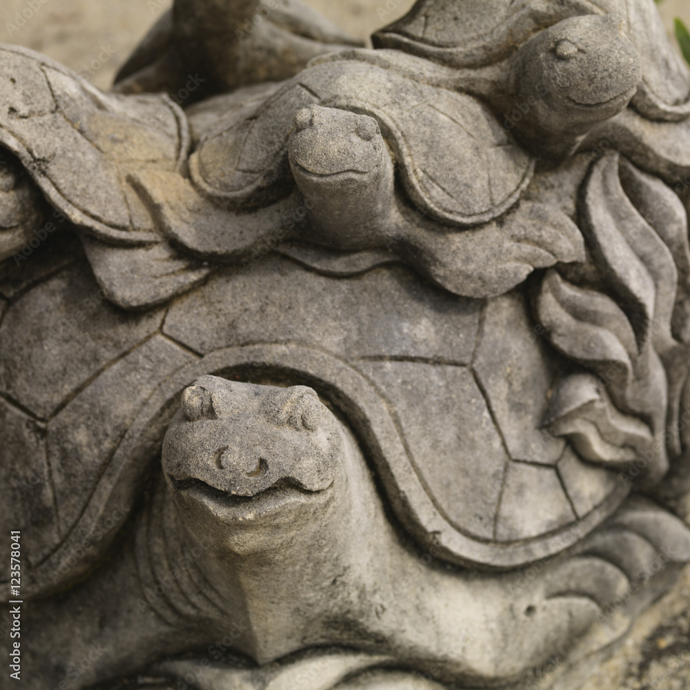 Obraz premium Placencia, Turtle Statue