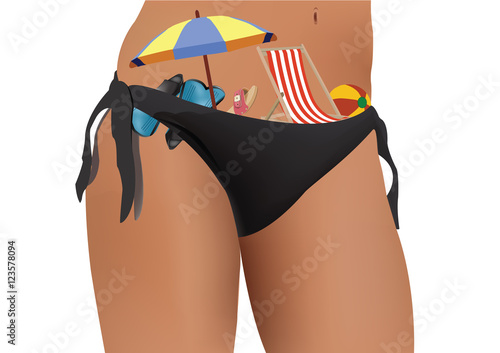 donna in costume vacanze