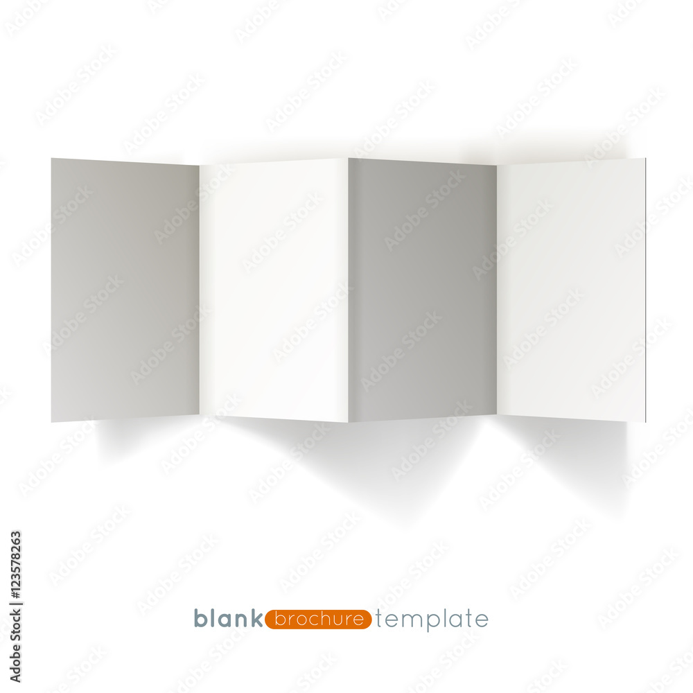White 4 page brochure isolated mockup template for your branding and identity design. Vector Illustration White 4 page brochure isolated mockup template for your branding and identity design. Vector Illustration