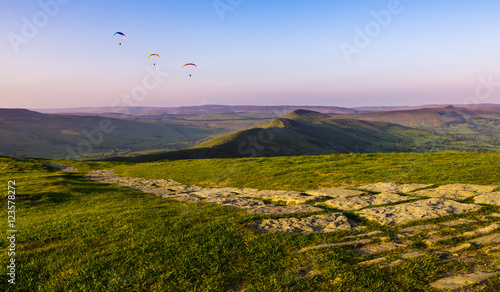 Paragliders Over Mam Tor - The Peak District