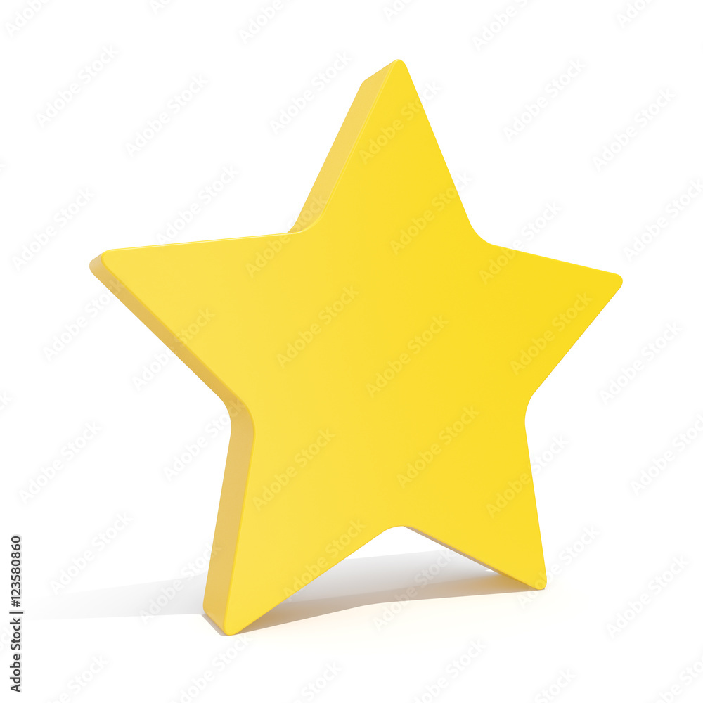 3d illustration star, favorite icon isoated on white background. 3d illustration star, favorite icon isoated on white background.