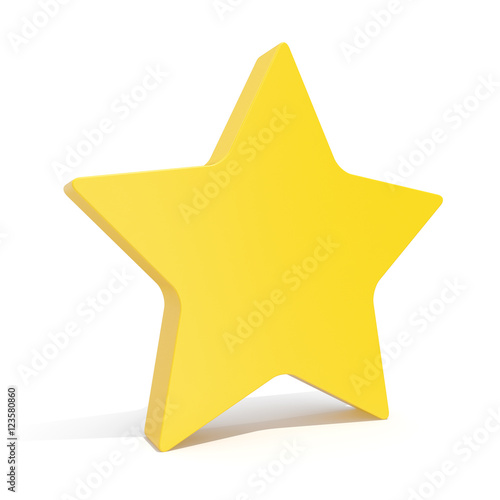 3d illustration star, favorite icon isoated on white background.