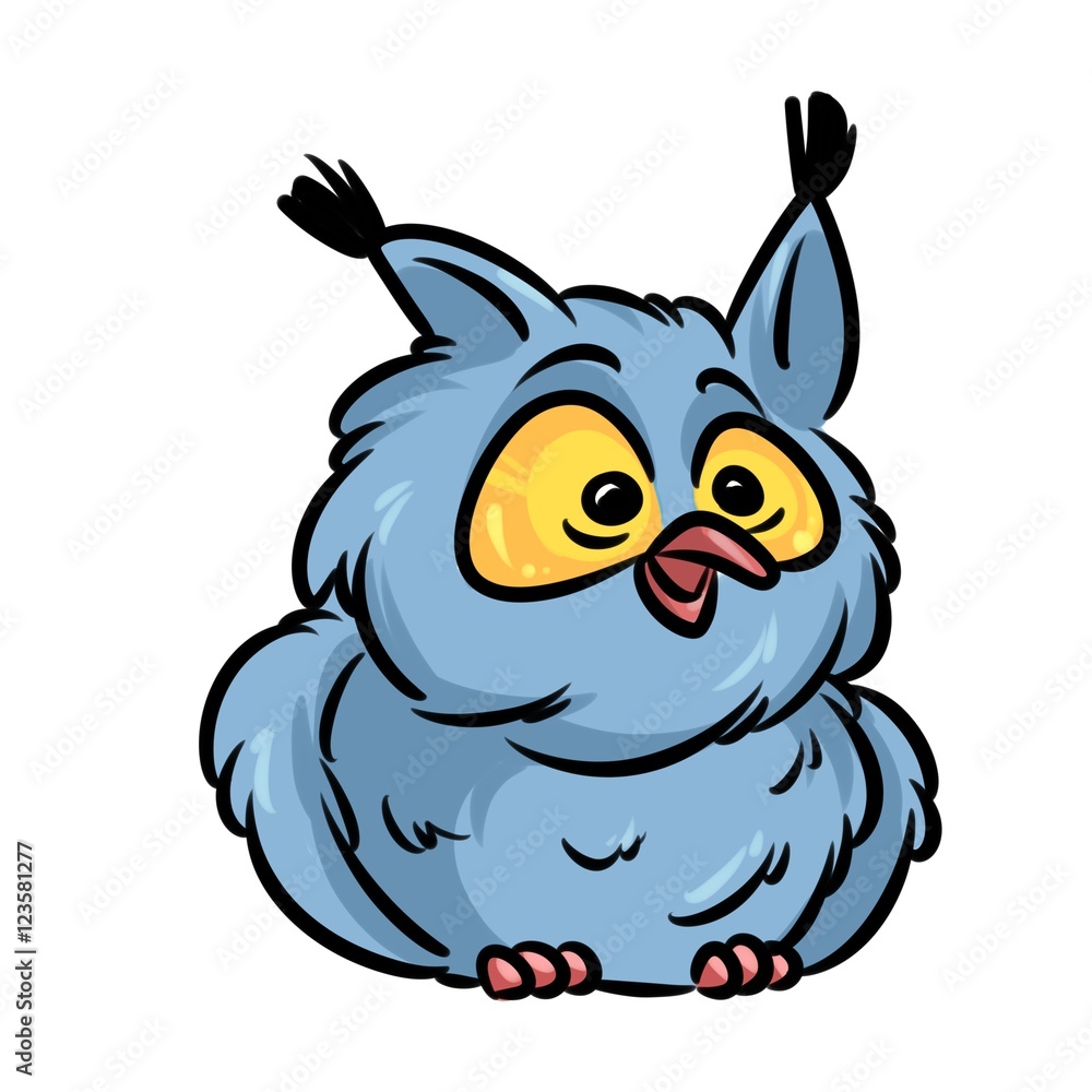 Naklejka premium Bird owl cartoon illustration isolated image animal character 