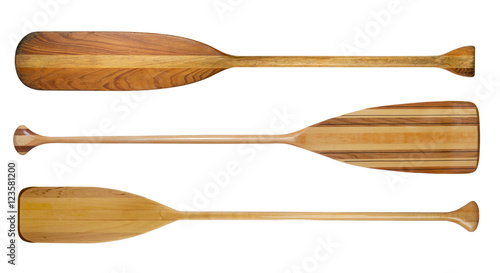 Canvastavla wooden canoe paddles isolated