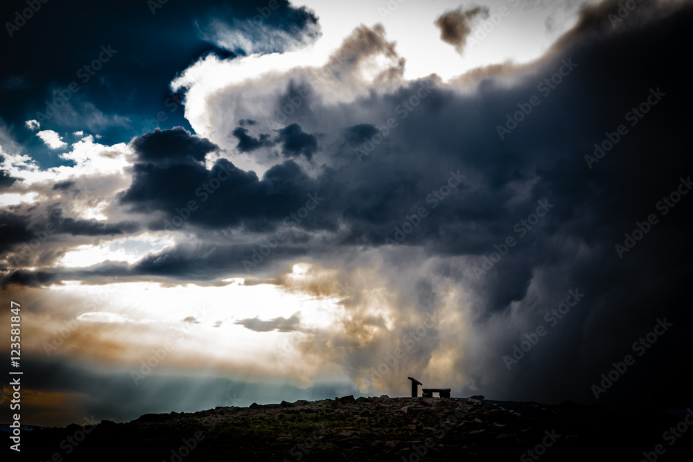 Fototapeta premium Storm clouds over Rockies