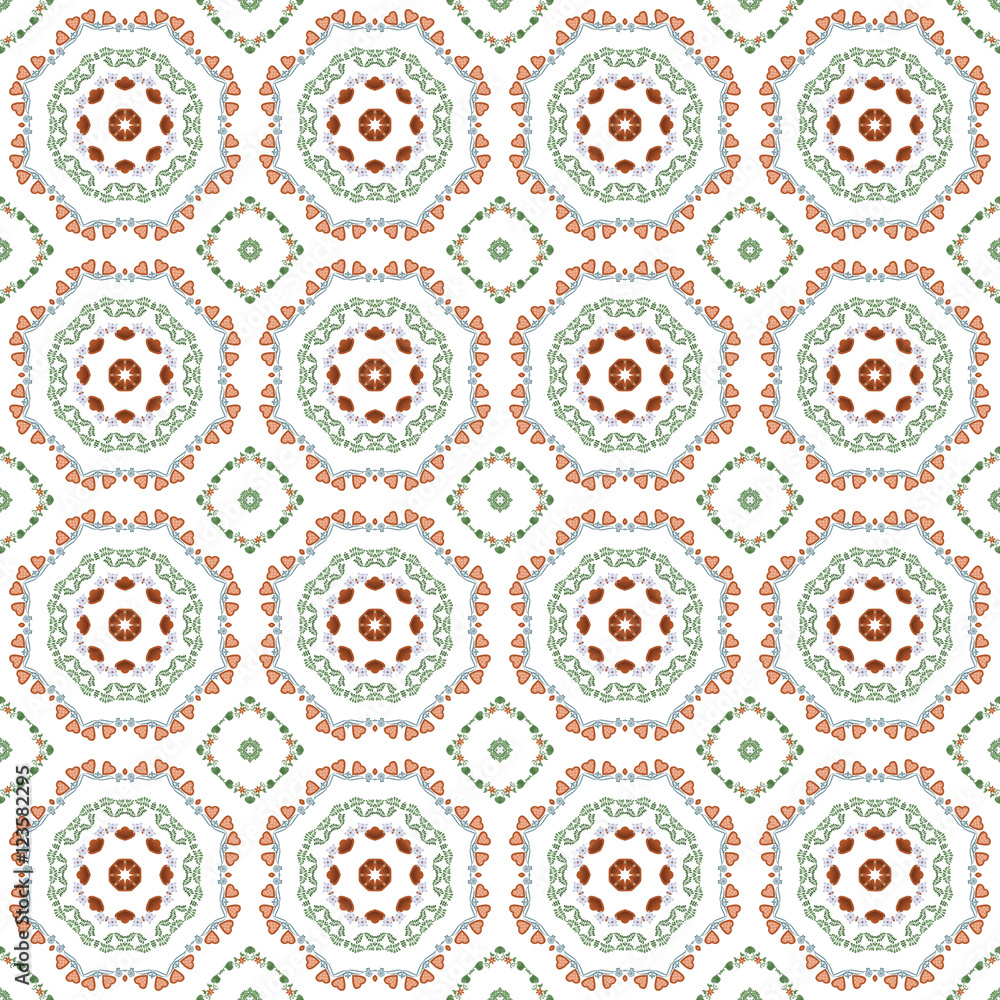 Seamless pattern with hearts, flowers Seamless pattern with hearts, flowers