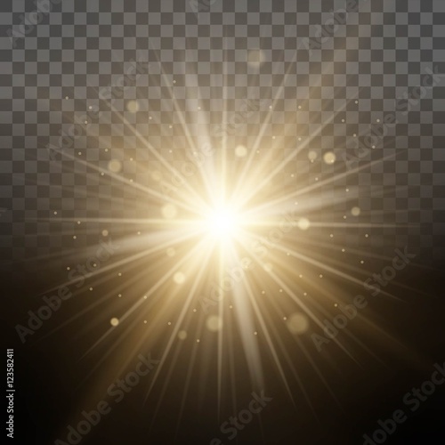 Bright glow light magical lighting, background transparent lens effect. Easy to change the background. Vector illustration