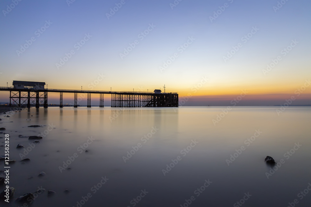 Penarth Beach and Pier at Dawn