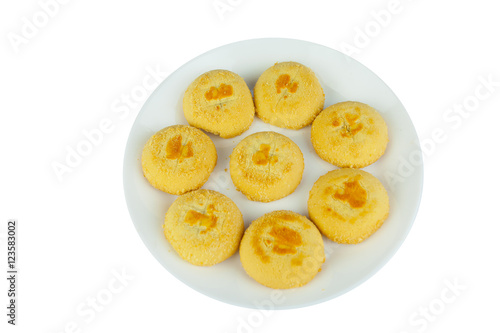 delicious crispy biscuits isolated on white