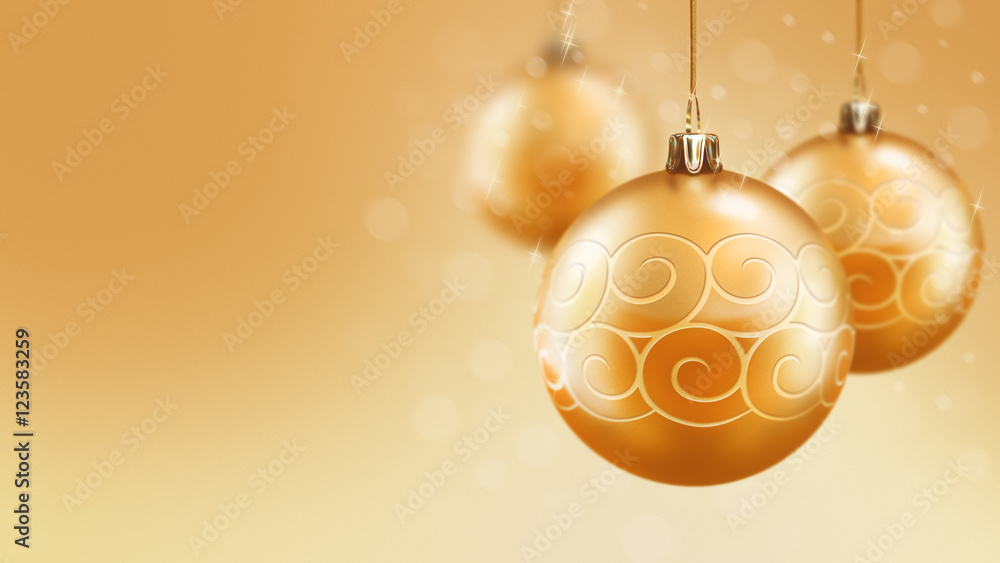 Christmas and new year gold balls background Christmas and new year gold balls background
