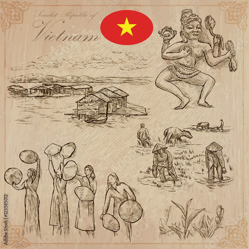 Vietnam. Pictures of Life. Vector pack. Hand drawings.